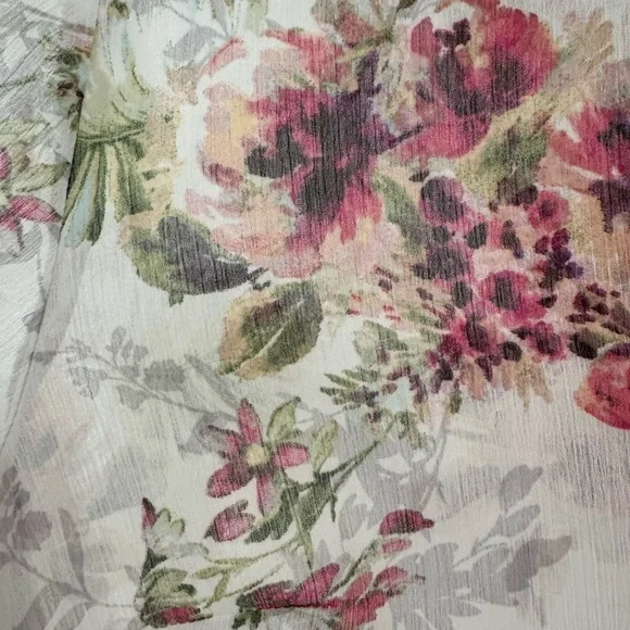 Kut from the Kloth Floral Button Down Shirt - White and Pink - Picture 4 of 5